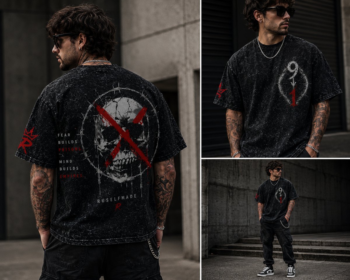 RuSelfMade tee — Fear Builds Prisons. Mind builds empires.